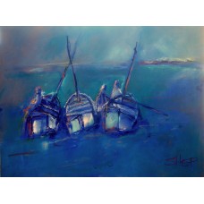 BLUE BOATS IN THE SHALLOWS